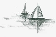 船只png免抠素材_新图网 https://ixintu.com 两只小船 中国画 古画 水墨画 水彩画