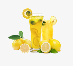 夏日柠檬水清凉一夏柠檬水鲜榨果汁高清图片