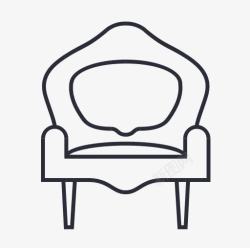 单人家庭床扶手椅椅子家具室内沙发图标高清图片