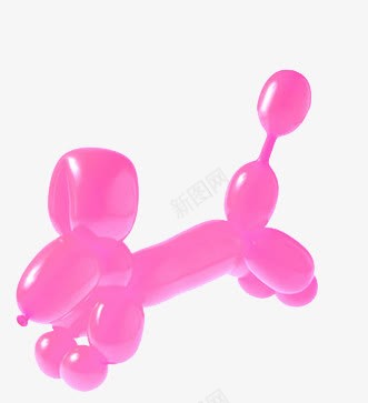 小狗造型气球png免抠素材_新图网 https://ixintu.com 可爱 小狗造型 气球 粉色