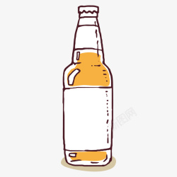 红酒瓶效果图手绘的啤酒瓶装饰高清图片