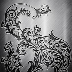 雕刻华丽的镜子欧式花纹银色金属背景高清图片