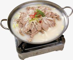 浓汤炖锅浓汤羊肉烩馓子高清图片