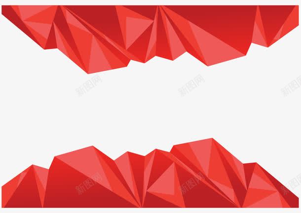 手绘红色低多边形png免抠素材_新图网 https://ixintu.com 低多边形 几何 手绘 晶体 红色 装饰 边框