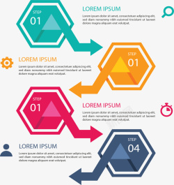 矢量制作图表六边形箭头信息图表矢量图高清图片