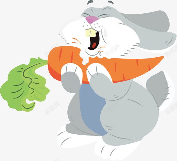 啃胡萝卜的兔子png免抠素材_新图网 https://ixintu.com 卡通兔子 啃萝卜 好吃的 小灰兔 矢量png 胡萝卜