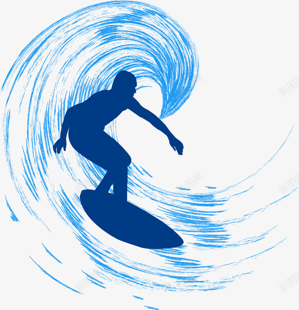 海上冲浪矢量图ai免抠素材_新图网 https://ixintu.com 休闲 冲浪 海水 滑板 玩耍 男人 蓝色 矢量图