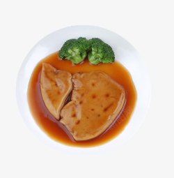刺身鹅肝美味西蓝花酱汁鹅肝高清图片