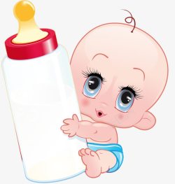 双手抱着婴儿抱着奶瓶的婴儿高清图片
