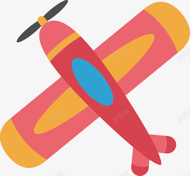 好玩的飞机模型矢量图ai免抠素材_新图网 https://ixintu.com 卡通 玩具 红色 航天 航模 飞机 飞行器 矢量图