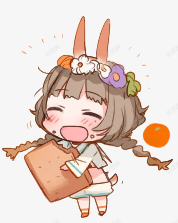 吃饼干的女孩png免抠素材_新图网 https://ixintu.com 卡通人物女 卡通饼干 可爱 吃饼干 女孩 女生 饼干