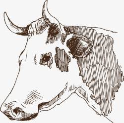 底纹牛奶手绘奶牛高清图片