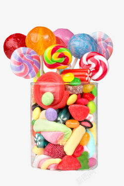 彩色罐子塞满糖果零食的广口瓶实物高清图片