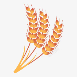 麦子花纹手绘谷歌风金色小麦图高清图片