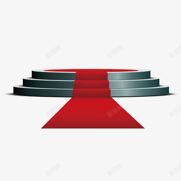 圆形舞台红色地毯png免抠素材_新图网 https://ixintu.com 中式地毯 圆形舞台 地毯 婚礼 红色 颁奖台