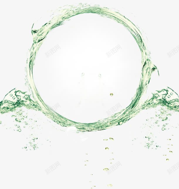 绿色水环水圈png免抠素材_新图网 https://ixintu.com 水 水圈 水环 绿色