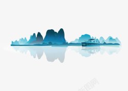 桂林山水png蓝色的风景高清图片