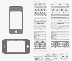 APP操作苹果手机操作界面黑白线稿图标高清图片
