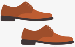 卡通风格褐色皮鞋素材