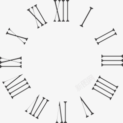 圆形时钟图形罗马数字时钟刻度矢量图高清图片
