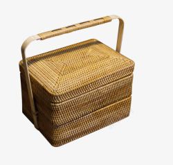 竹子编制的椅手编竹篮提篮篮子高清图片