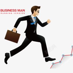 公文包男士奔跑的商业人物矢量图高清图片