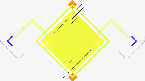 手绘多边形png免抠素材_新图网 https://ixintu.com 促销 几何图形 创意 多边形 炫彩 线段 绿色 荧光色