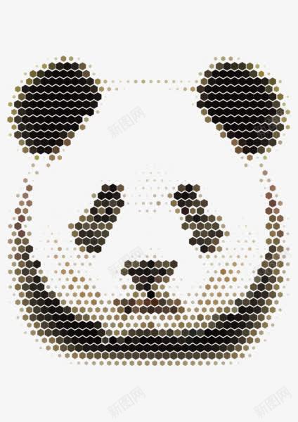 马赛克熊猫png免抠素材_新图网 https://ixintu.com 动物 熊猫 马赛克