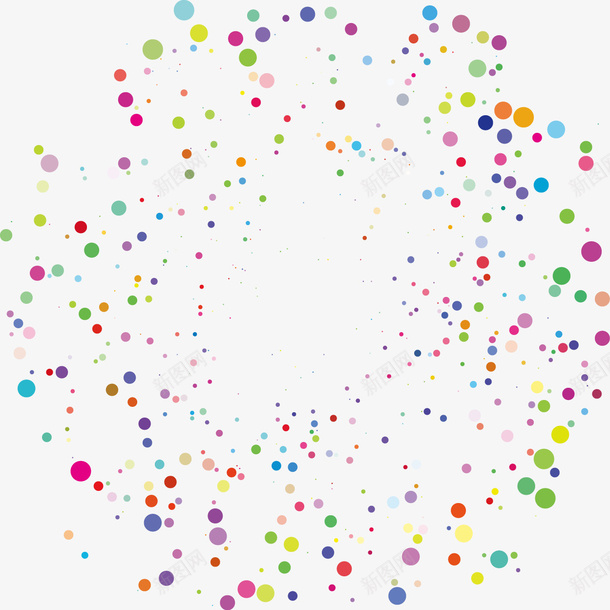 彩色几何圆点矢量图ai免抠素材_新图网 https://ixintu.com 几何 圆点 彩色 碎点 矢量图
