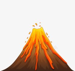 火山山手绘简约火山喷发高清图片