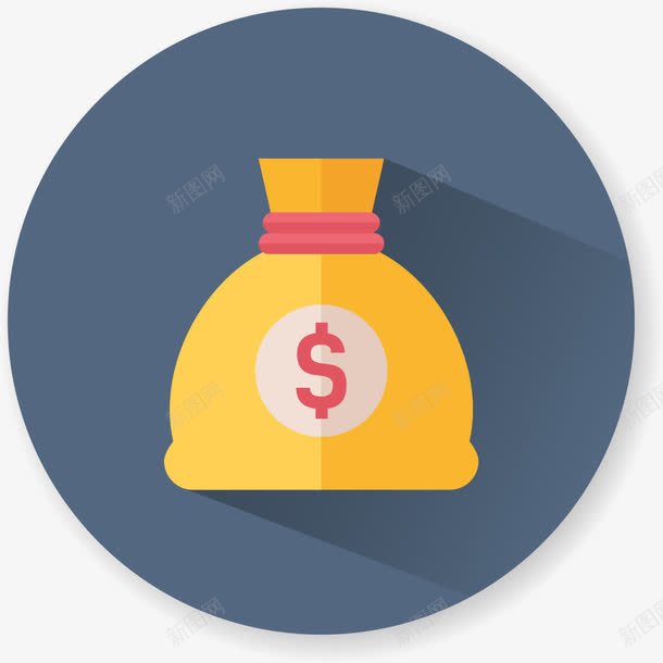 金钱钱袋iconnice标图标png_新图网 https://ixintu.com UI设计 iconnice icon标志 彩色 立体按钮 网页设计 金钱 钱袋