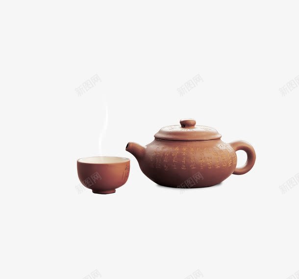 中式茶具png免抠素材_新图网 https://ixintu.com 棕色 茶具 茶壶 茶文化 茶碗