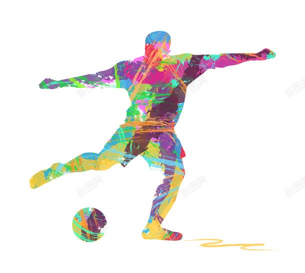 彩色涂鸦几何形踢足球男子png免抠素材_新图网 https://ixintu.com 彩色 涂鸦 涂鸦主题 男子 足球