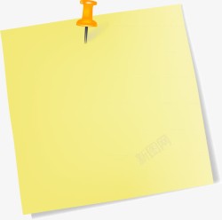 黄色回形针便利贴便签纸高清图片