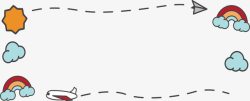 彩虹云朵边框素材