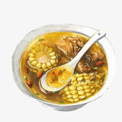 玉米汤排骨玉米汤手绘画片高清图片
