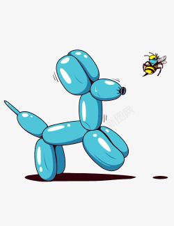 蓝色气球狗素材