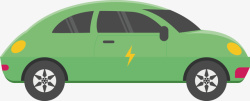 汽车城市印花卡通城市绿色电动汽车插图高清图片
