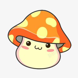 彩色卡通蘑菇表情素材