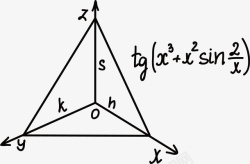 手绘方程式三角的数学方程式矢量图高清图片