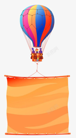 创意牛皮纸彩色热气球高清图片