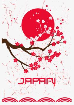 日本红色联合国樱花装饰高清图片