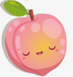 粉色水蜜桃卡通桃子矢量图高清图片