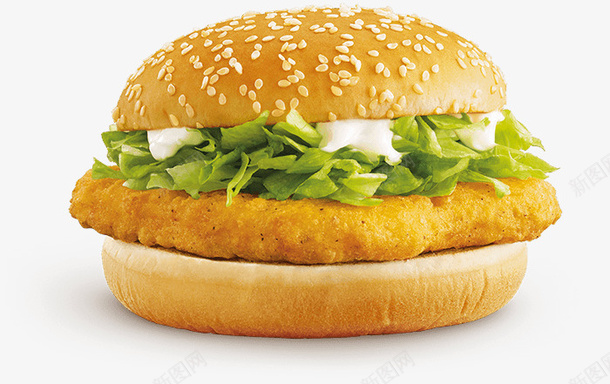 美味的汉堡png免抠素材_新图网 https://ixintu.com 产品实物 汉堡 生菜 美食 西式快餐 面包 鸡排