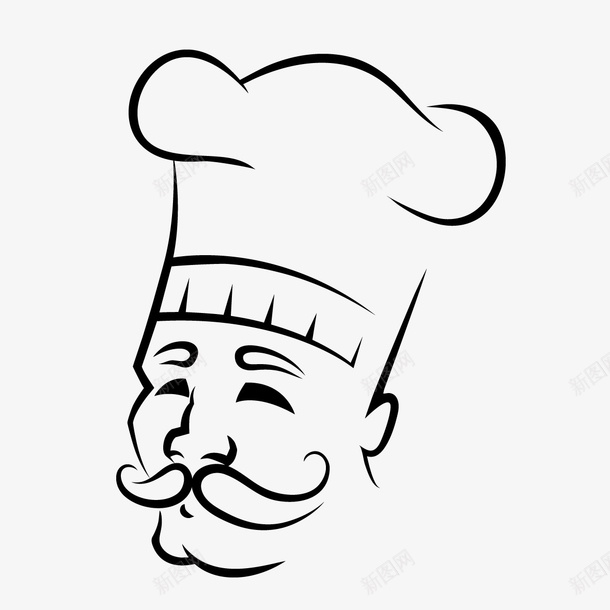 手绘厨师头像图标png_新图网 https://ixintu.com 人物刻画 人物简化 厨师头像 手绘 简笔画 简笔脸 胡须 表情