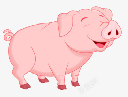 粉色微笑小猪卡通创意高清图片