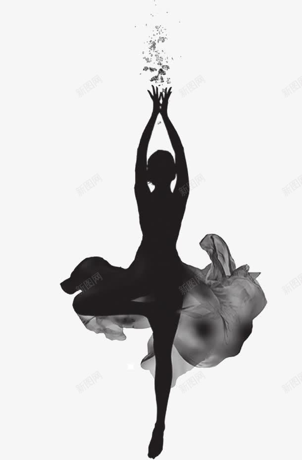 黑色跳舞女孩剪影png免抠素材_新图网 https://ixintu.com 剪影 女人 跳舞 黑色