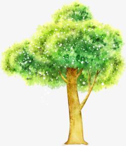 绿色大树卡通插画素材