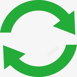 卡通绿色循环使用图标图标
