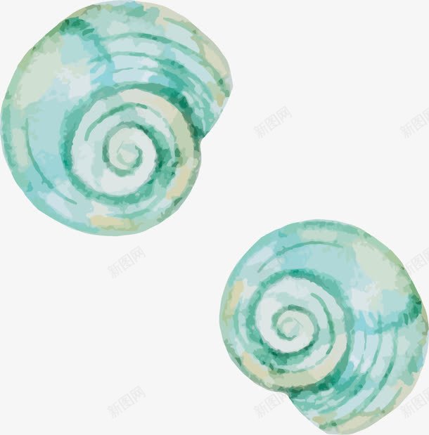 绿色海螺png免抠素材_新图网 https://ixintu.com AI 卡通 可爱 圆形 夏天 手绘 水彩 沙滩 海洋 海螺 海边 绿色 贝壳